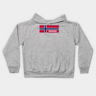 Bergen City in Norwegian Flag Kids Hoodie